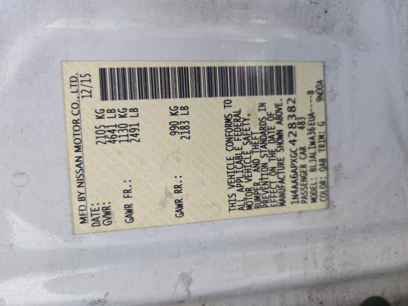 Продаж на аукціоні авто 2016 Nissan Maxima, vin: 1N4AA6APXGC428382, номер лоту: 71316196