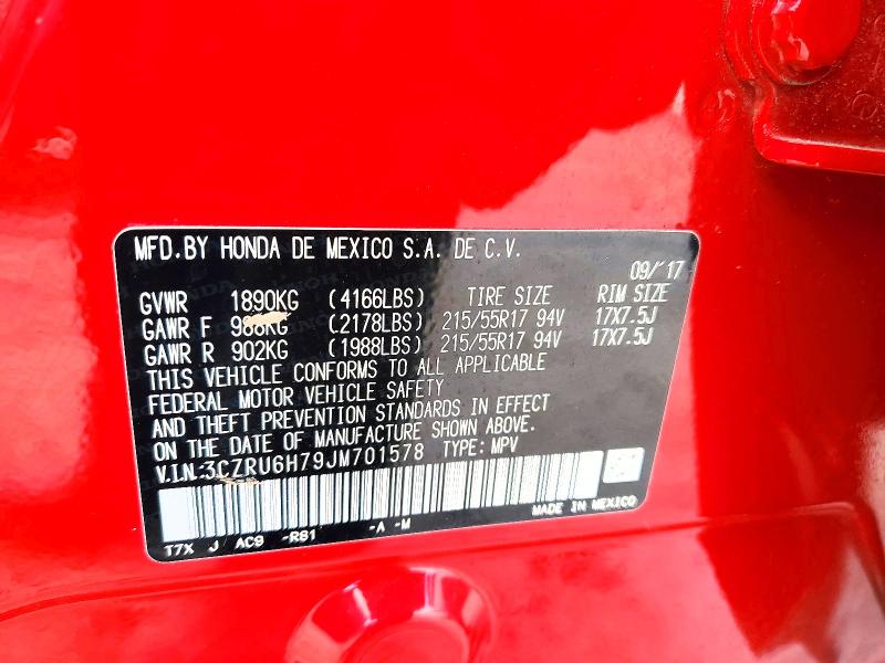 Продаж на аукціоні авто 2018 Honda Hr-v, vin: 3CZRU6H79JM701578, номер лоту: 70252836