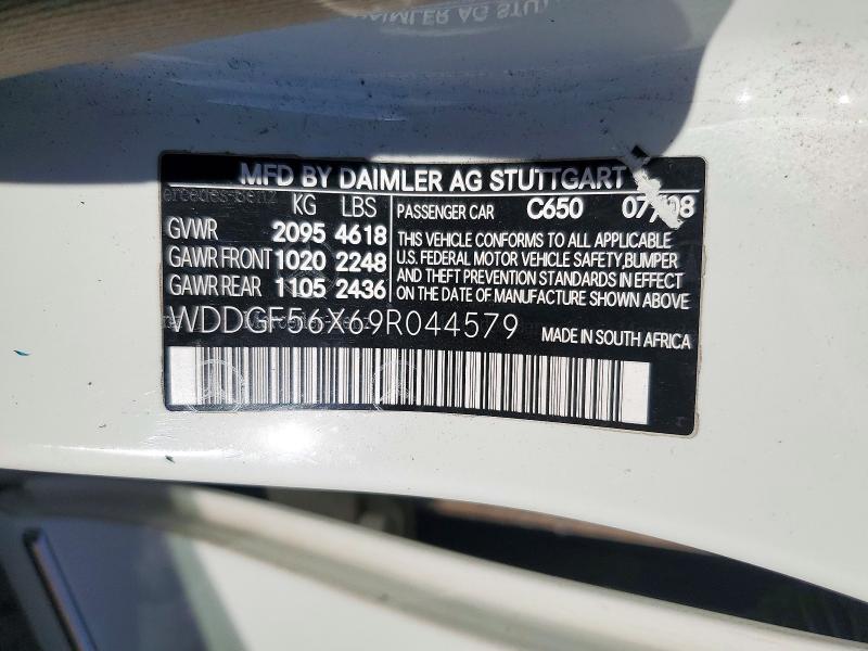 Aukcja sprzedaży 2009 Mercedes-benz C, vin: WDDGF56X69R044579, numer aukcji: 73545286