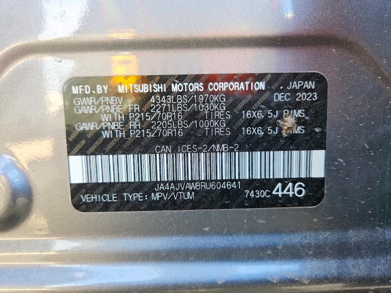 Продажа на аукционе авто 2024 Mitsubishi Rvr, vin: JA4AJVAW8RU604641, номер лота: 71260376