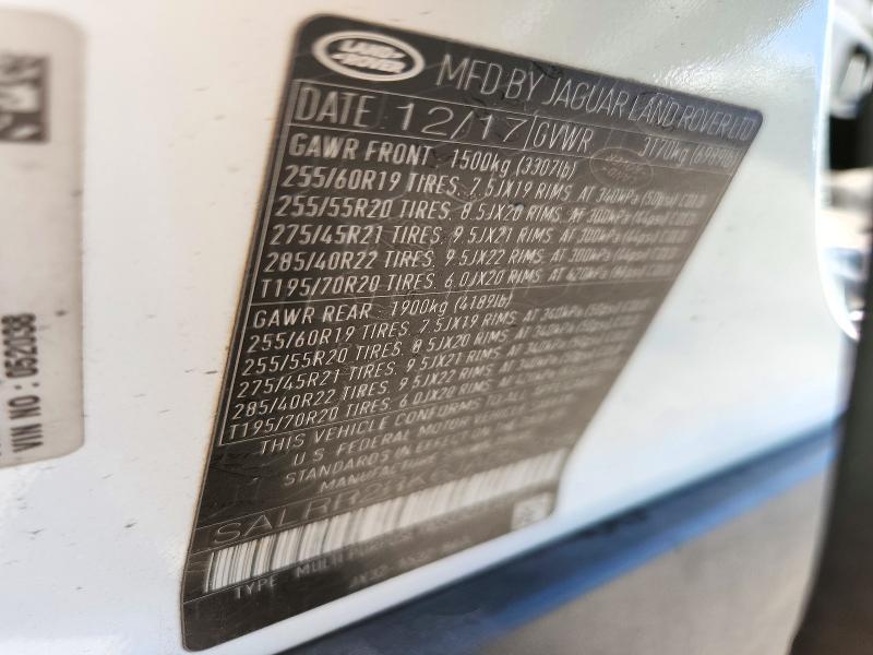 Aukcja sprzedaży 2018 Land Rover Discovery, vin: SALRR2RK6JA052038, numer aukcji: 73164926