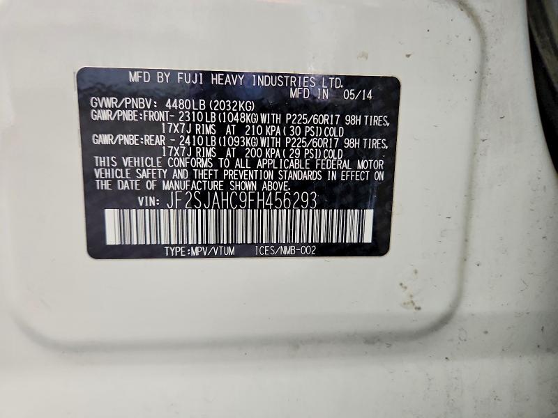 Aukcja sprzedaży 2015 Subaru Forester, vin: JF2SJAHC9FH456293, numer aukcji: 71617986