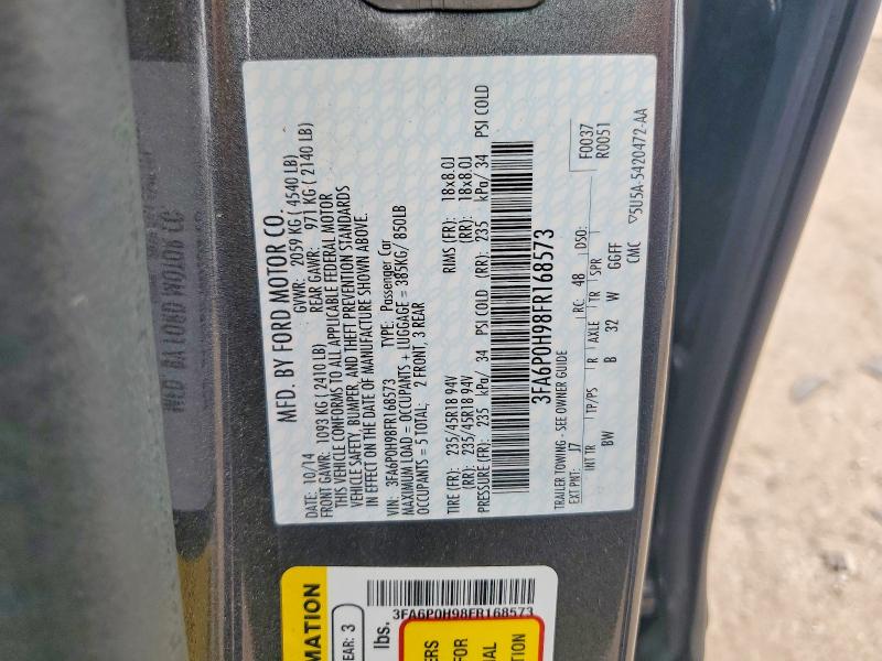 Продажа на аукционе авто 2015 Ford Fusion, vin: 3FA6P0H98FR168573, номер лота: 70730566