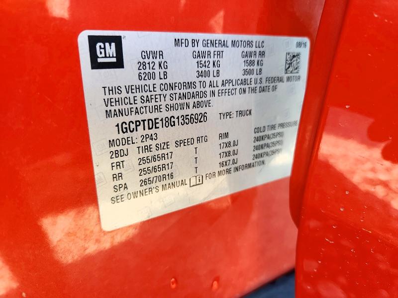 Aukcja sprzedaży 2016 Chevrolet Colorado, vin: 1GCPTDE18G1356926, numer aukcji: 73055946