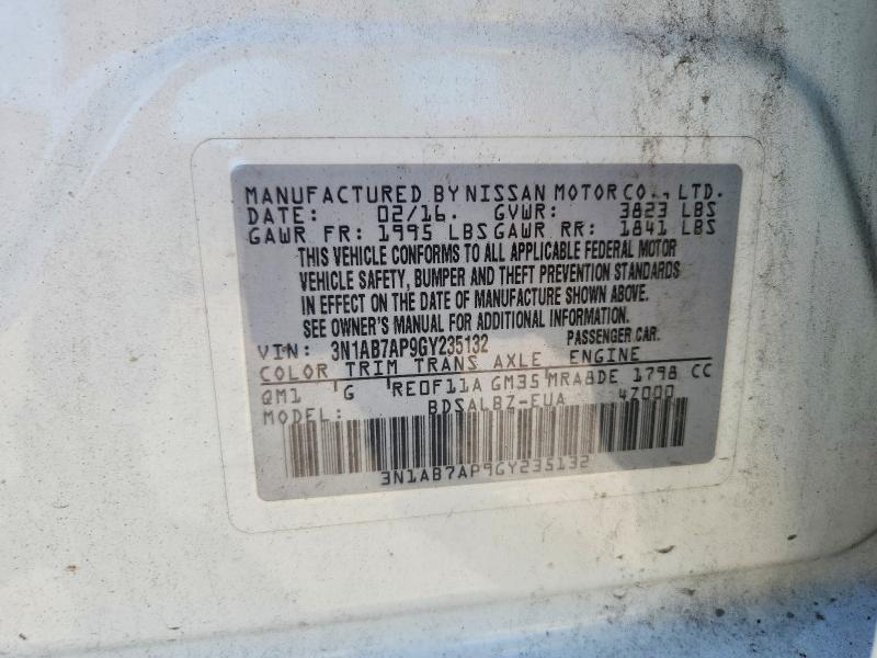 Продаж на аукціоні авто 2016 Nissan Sentra, vin: 3N1AB7AP9GY235132, номер лоту: 71666016