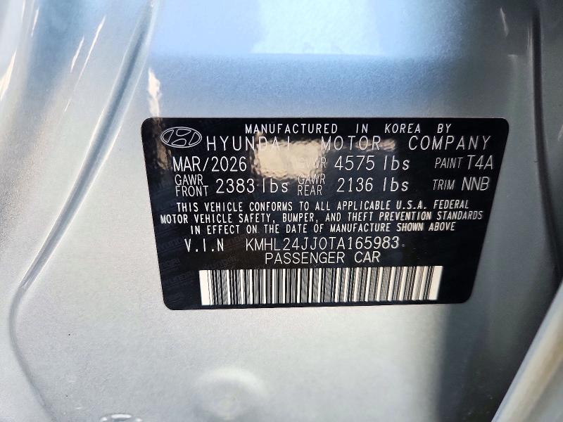 Aukcja sprzedaży 2026 Hyundai Sonata Hybrid, vin: KMHL24JJ0TA165983, numer aukcji: 72323056