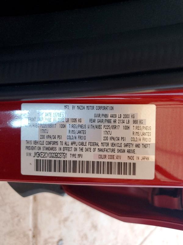 2016 Mazda Cx-3 მანქანა იყიდება აუქციონზე, vin: JM3KE2CY0G0903791, აუქციონის ნომერი: 70786656