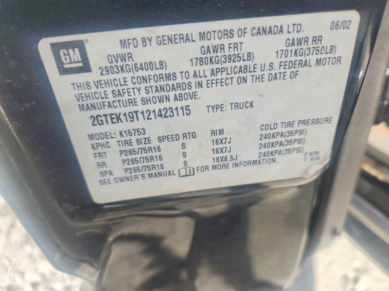 Aukcja sprzedaży 2002 Gmc New Sierra, vin: 2GTEK19T121423115, numer aukcji: 71351046