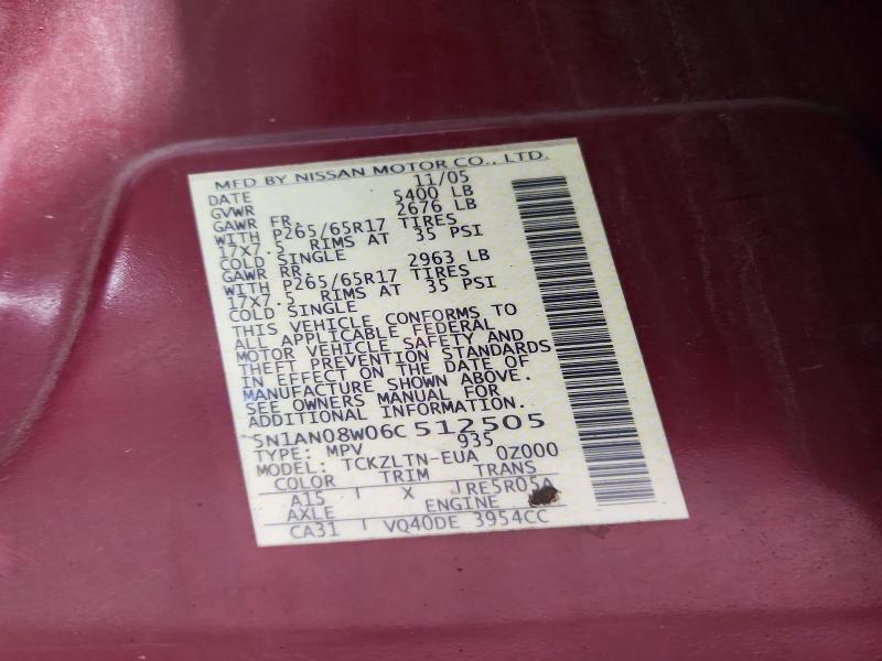 Auction sale of the 2006 Nissan Xterra, vin: 5N1AN08W06C512505, lot number: 71906516