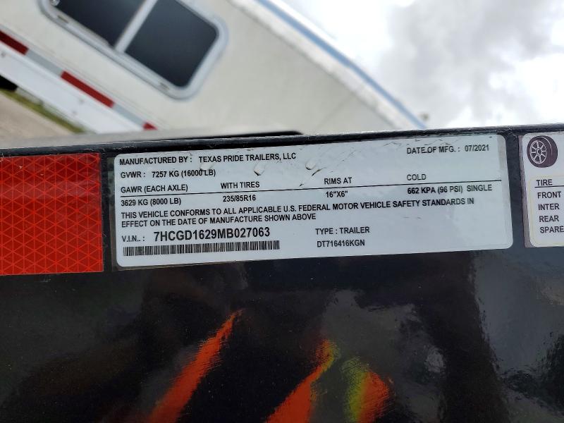 Продажа на аукционе авто 2021 Texas Pride Unknown, vin: 7HCGD1629MB027063, номер лота: 69600946