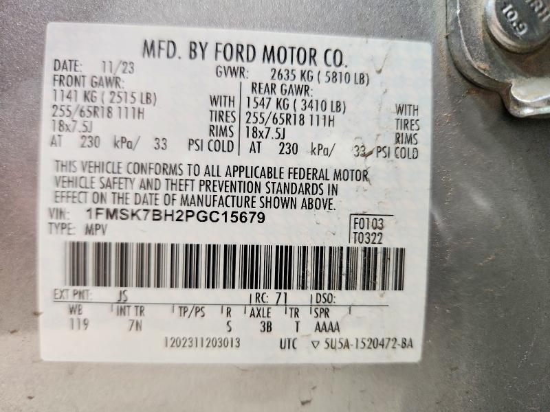 Aukcja sprzedaży 2023 Ford Explorer, vin: 1FMSK7BH2PGC15679, numer aukcji: 71424246