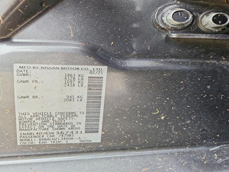 2025 Nissan Altima მანქანა იყიდება აუქციონზე, vin: 1N4BL4DV6SN367431, აუქციონის ნომერი: 71739006