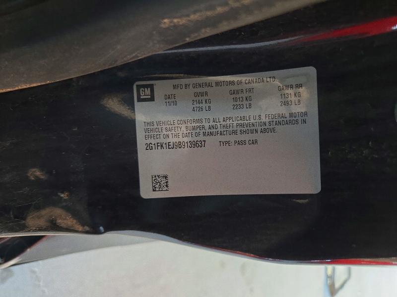 71504606 :رقم المزاد ، 2G1FK1EJ9B9139637 vin ، 2011 Chevrolet Camaro مزاد بيع