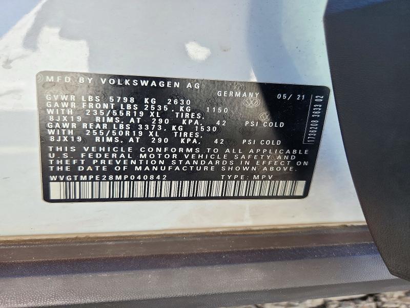 Продаж на аукціоні авто 2021 Volkswagen Id.4, vin: WVGTMPE28MP040842, номер лоту: 72158666