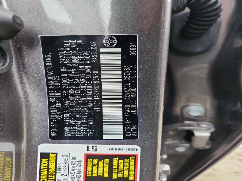 Продаж на аукціоні авто 2024 Toyota Camry, vin: 4T1C11AKXRU198538, номер лоту: 71352126