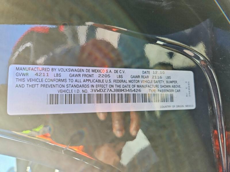 Aukcja sprzedaży 2011 Volkswagen Jetta, vin: 3VWDZ7AJ8BM345426, numer aukcji: 70225746