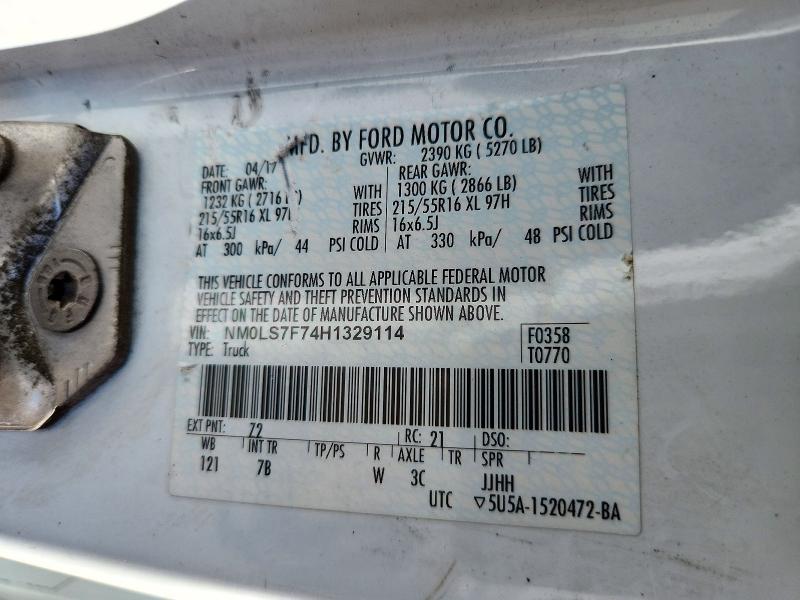 Продажа на аукционе авто 2017 Ford Transit Connect, vin: NM0LS7F74H1329114, номер лота: 71985776
