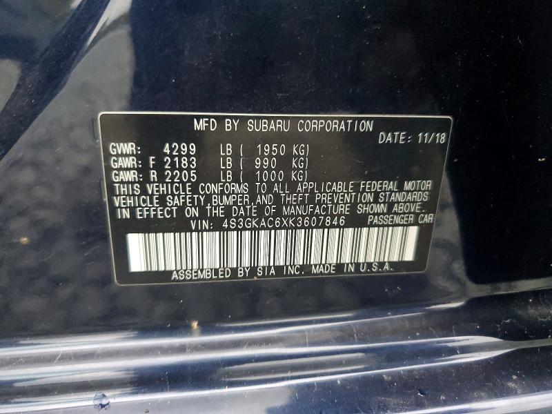 Продажа на аукционе авто 2019 Subaru Impreza, vin: 4S3GKAC6XK3607846, номер лота: 71023356