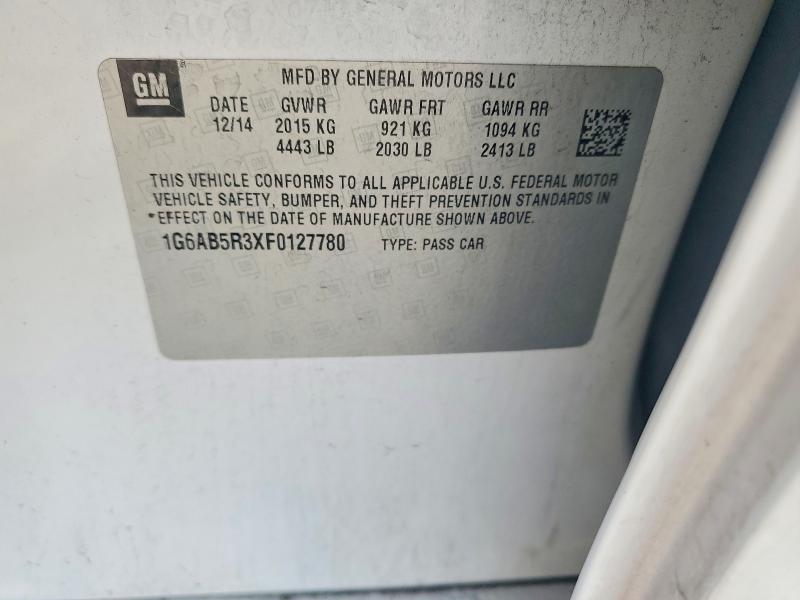 Продажа на аукционе авто 2015 Cadillac Ats, vin: 1G6AB5R3XF0127780, номер лота: 71488976