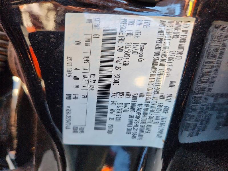 Продажа на аукционе авто 2017 Ford Focus, vin: 1FADP3K29HL216846, номер лота: 72225076