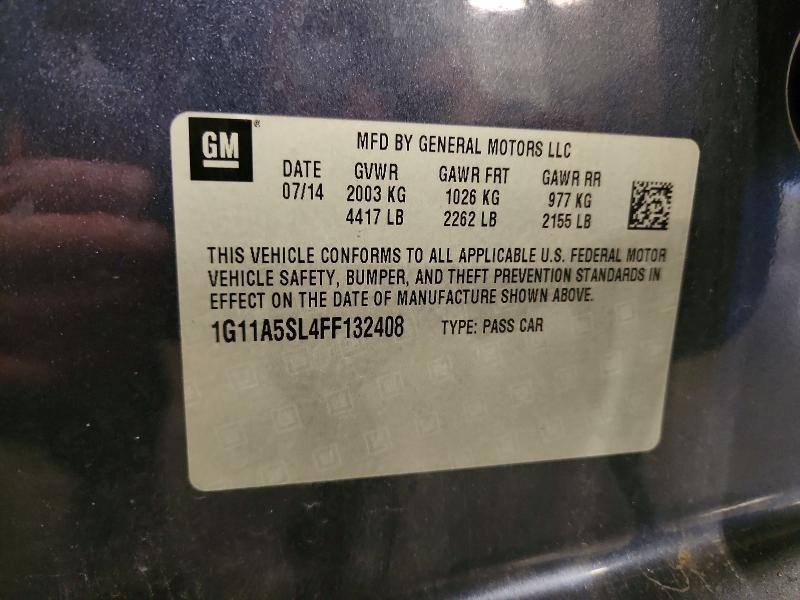 Aukcja sprzedaży 2015 Chevrolet Malibu, vin: 1G11A5SL4FF132408, numer aukcji: 71810326