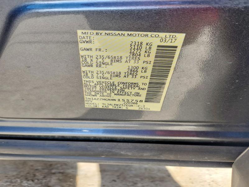 Продажа на аукционе авто 2017 Nissan Murano, vin: 5N1AZ2MGXHN155758, номер лота: 70983036