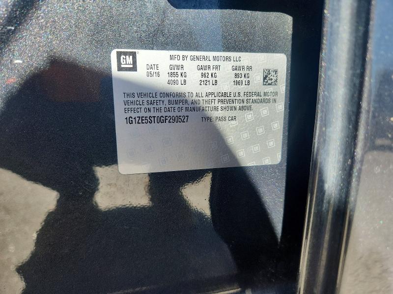 70923116 :رقم المزاد ، 1G1ZE5ST0GF290527 vin ، 2016 Chevrolet Malibu مزاد بيع