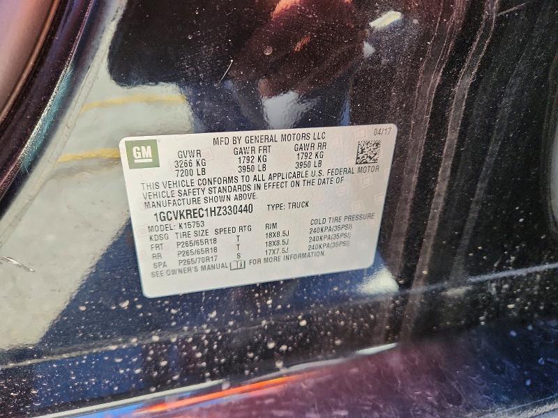 Продаж на аукціоні авто 2017 Chevrolet Silverado, vin: 1GCVKREC1HZ330440, номер лоту: 71317296