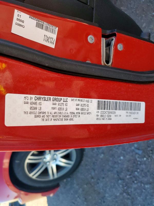72940466 :رقم المزاد ، 2C3CDXCT8DH503250 vin ، 2013 Dodge Charger مزاد بيع
