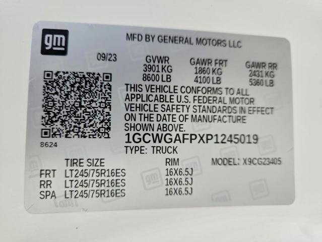 Aukcja sprzedaży 2023 Chevrolet Express G2500, vin: 1GCWGAFPXP1245019, numer aukcji: 66080316