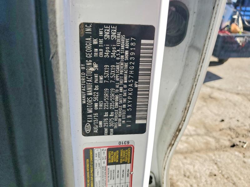 2017 Kia Sorento მანქანა იყიდება აუქციონზე, vin: 5XYPKDA57HG239187, აუქციონის ნომერი: 71541466