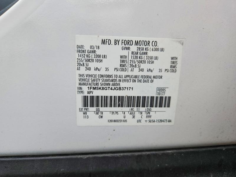 Продажа на аукционе авто 2018 Ford Explorer, vin: 1FM5K8GT4JGB37171, номер лота: 70985576