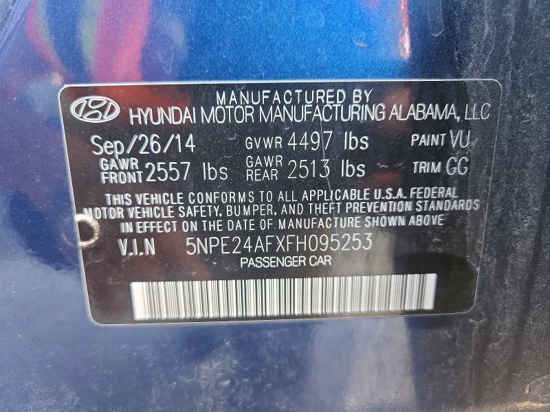 Aukcja sprzedaży 2015 Hyundai Sonata, vin: 5NPE24AFXFH095253, numer aukcji: 71615556