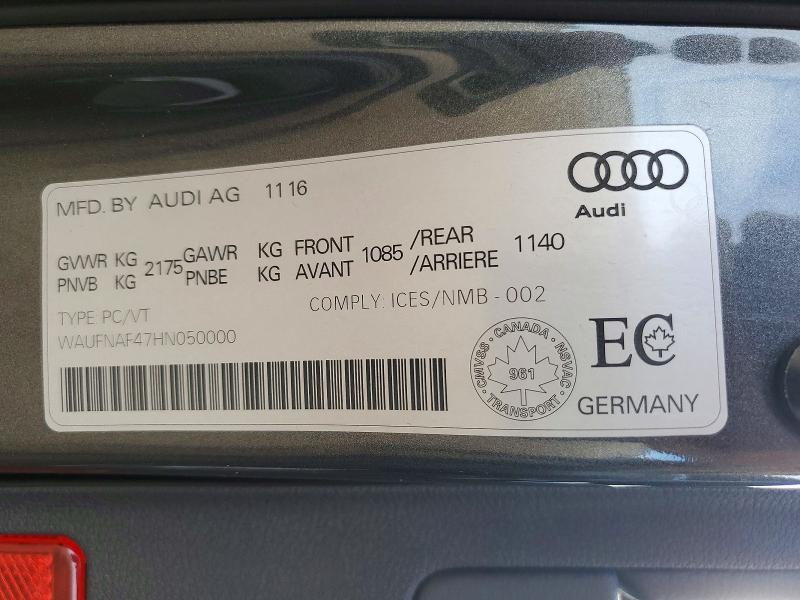 Продаж на аукціоні авто 2017 Audi A4, vin: WAUFNAF47HN050000, номер лоту: 71847656