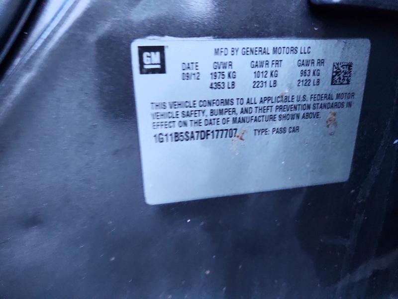 71431016 :رقم المزاد ، 1G11B5SA7DF177707 vin ، 2013 Chevrolet Malibu مزاد بيع