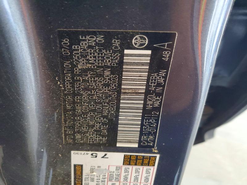 71610136 :رقم المزاد ، JTDKB20U763195023 vin ، 2006 Toyota Prius مزاد بيع