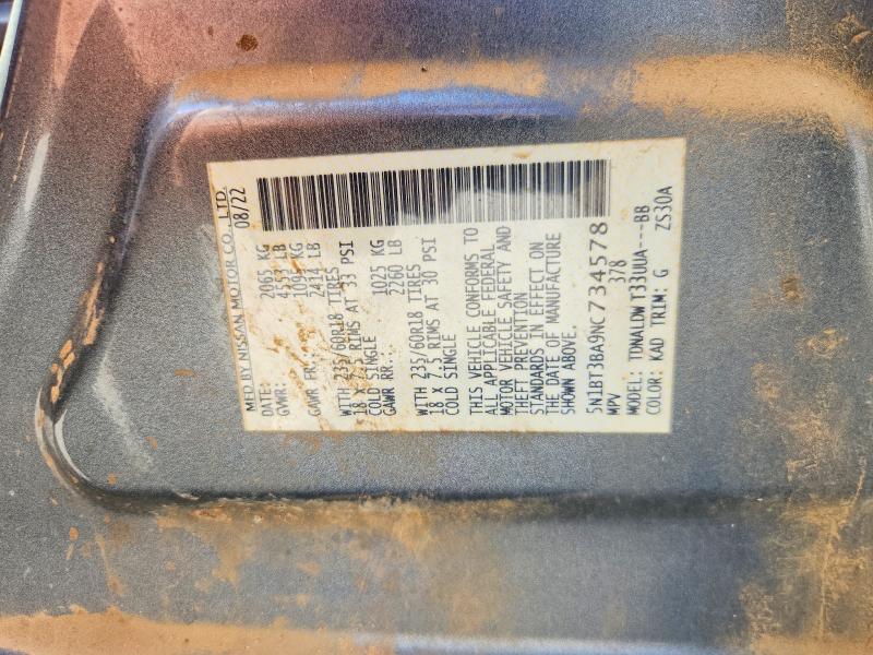 Продаж на аукціоні авто 2022 Nissan Rogue, vin: 5N1BT3BA9NC734578, номер лоту: 71503026