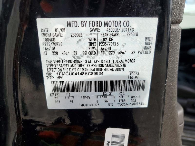 Продаж на аукціоні авто 2008 Ford Escape, vin: 1FMCU04148KC89934, номер лоту: 72736036