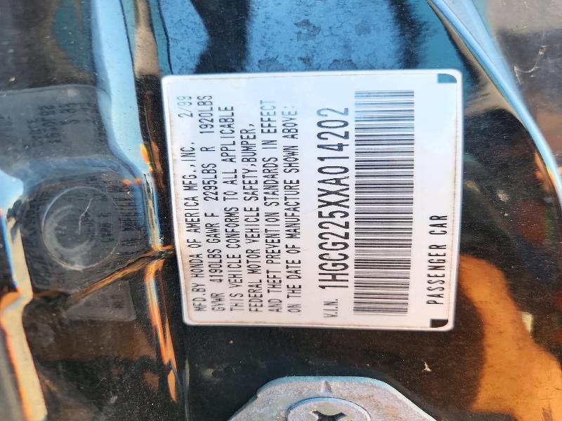 Aukcja sprzedaży 1999 Honda Accord, vin: 1HGCG225XXA014202, numer aukcji: 72677986