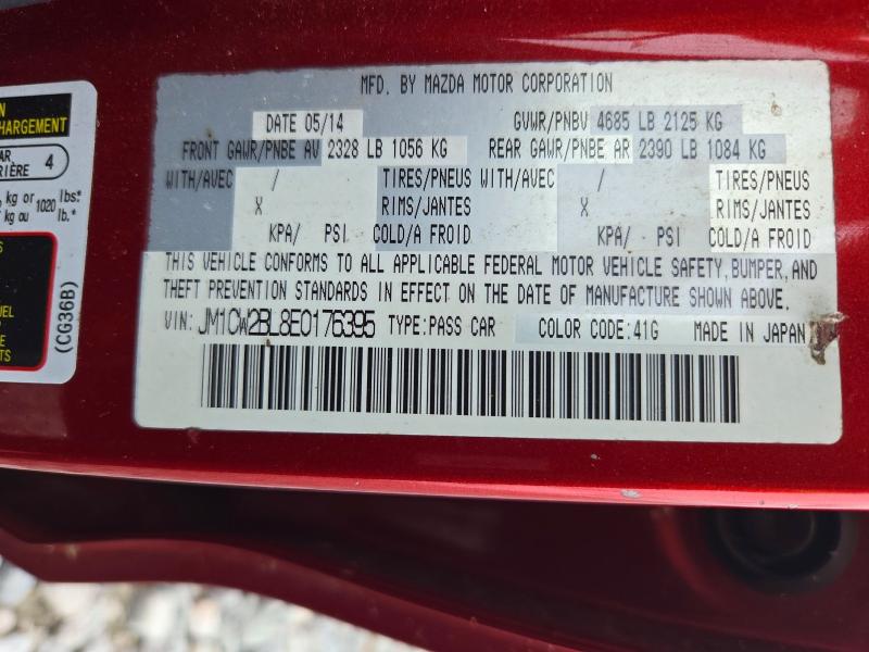 2014 Mazda 5 მანქანა იყიდება აუქციონზე, vin: JM1CW2BL8E0176395, აუქციონის ნომერი: 71654826