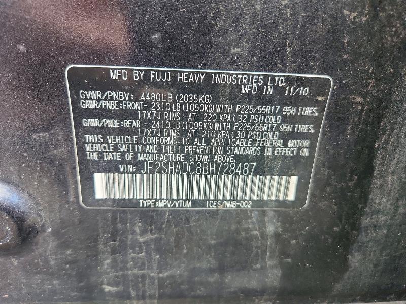 Продаж на аукціоні авто 2011 Subaru Forester, vin: JF2SHADC8BH728487, номер лоту: 70689826