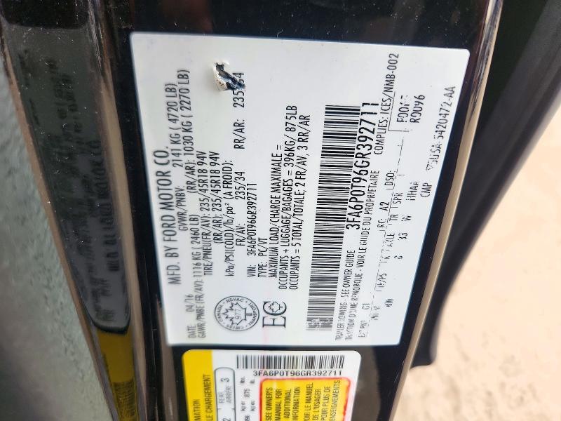 Продаж на аукціоні авто 2016 Ford Fusion, vin: 3FA6P0T96GR392711, номер лоту: 72534086