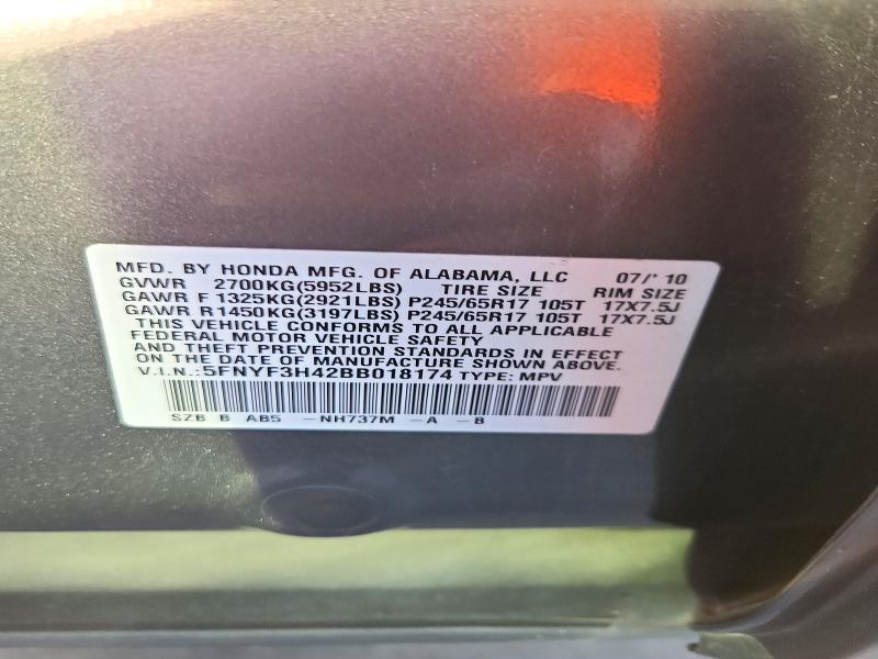 Продажа на аукционе авто 2011 Honda Pilot, vin: 5FNYF3H42BB018174, номер лота: 71962836