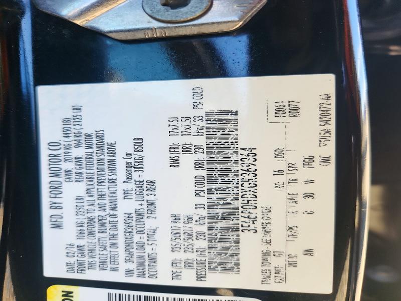 2016 Ford Fusion მანქანა იყიდება აუქციონზე, vin: 3FA6P0HDXGR369364, აუქციონის ნომერი: 72382856
