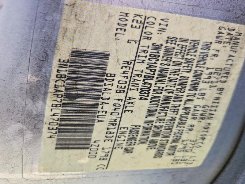71427986 :رقم المزاد ، 3N1BC1AP7BL470374 vin ، 2011 Nissan Versa مزاد بيع