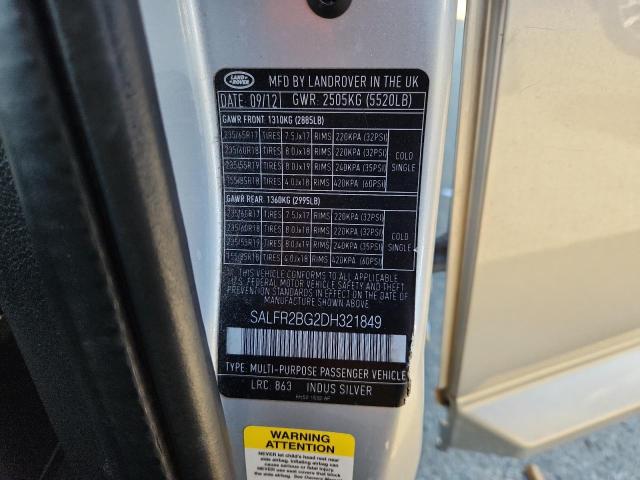 2013 Land Rover Lr2 მანქანა იყიდება აუქციონზე, vin: SALFR2BG2DH321849, აუქციონის ნომერი: 71987536