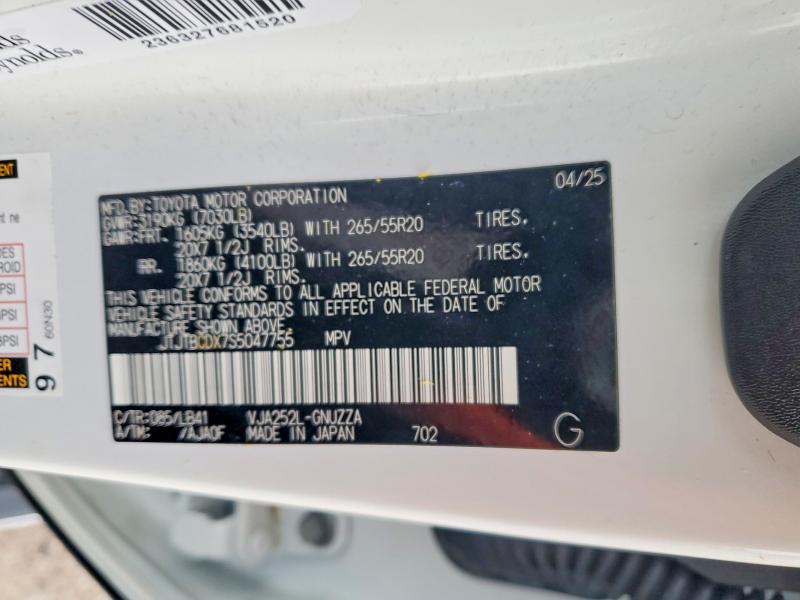 Aukcja sprzedaży 2025 Lexus Gx 550, vin: JTJTBCDX7S5047755, numer aukcji: 71496506