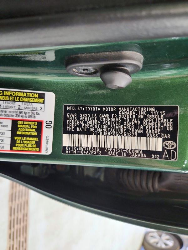 72376116 :رقم المزاد ، 2T1BURHE8GC560379 vin ، 2016 Toyota Corolla مزاد بيع