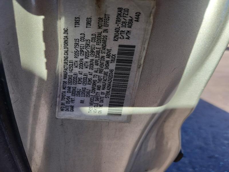 71302626 :رقم المزاد ، 5TENL42N44Z420346 vin ، 2004 Toyota Tacoma مزاد بيع