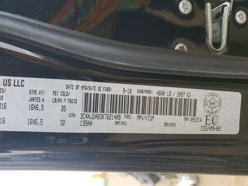 Продажа на аукционе авто 2019 Jeep Compass, vin: 3C4NJDAB3KT621409, номер лота: 73477496